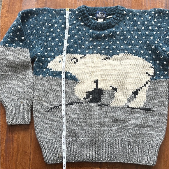 Woolrich VTG Mens Polar Bear Sweater 100% Wool Cozy Winter Knit Some Spots - Picture 2 of 14